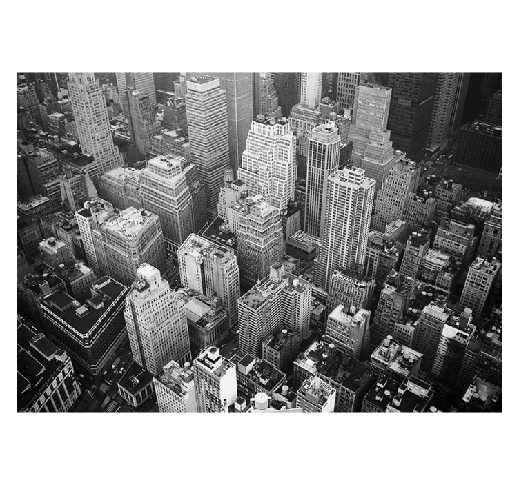 Living room roller blind new york aerial b&w - TenStickers