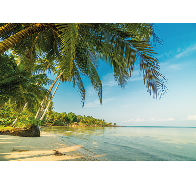 Living room roller blind peaceful paradise at sea - TenStickers