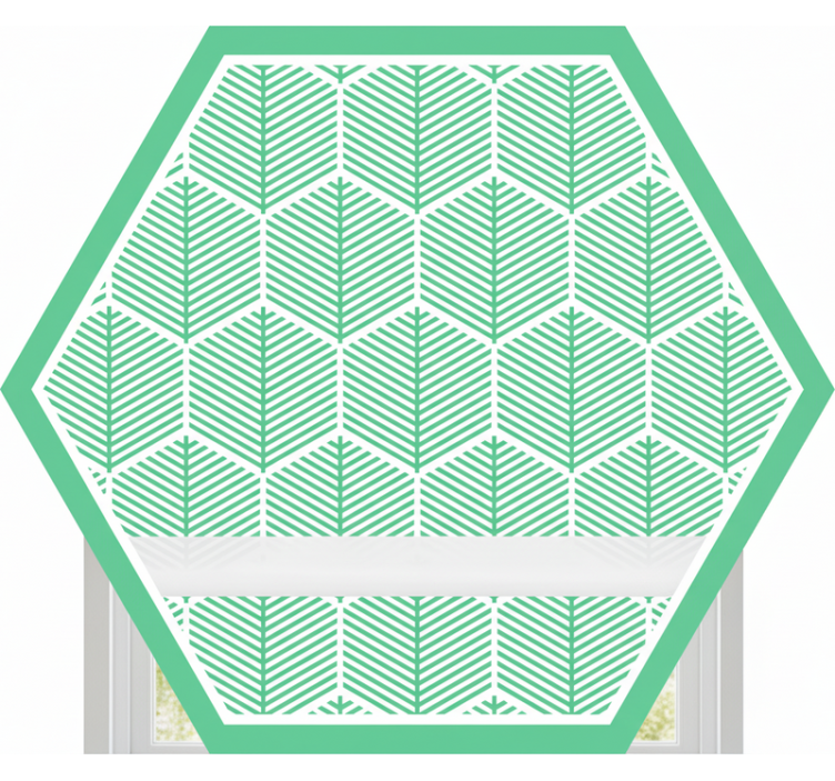 Green roller blind with hexagon plant design - TenStickers