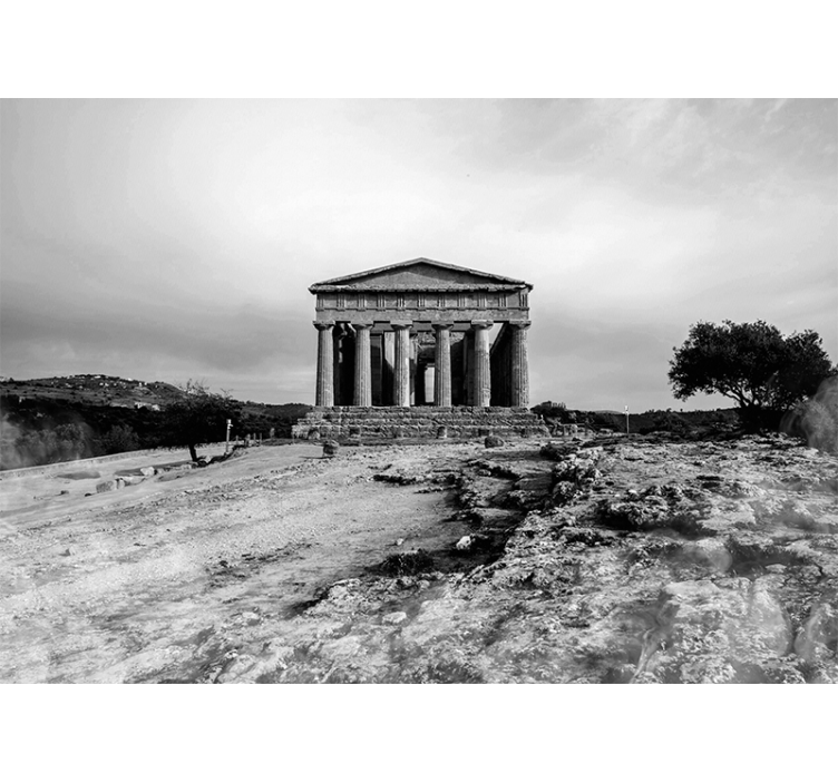 Living room roller blind valley of the temples sicily - TenStickers