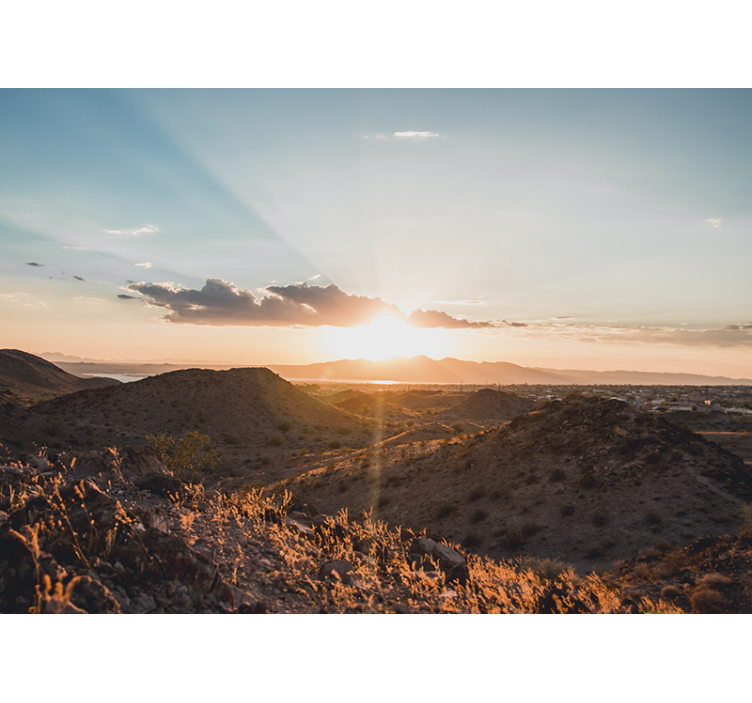 Living room roller blind desert sunset - TenStickers