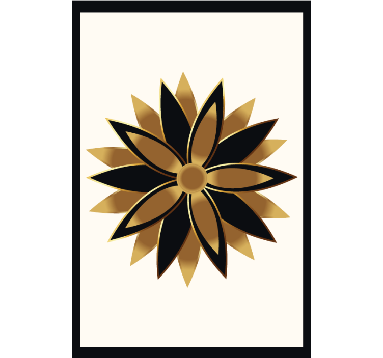 Living room roller blind golden flowers design - TenStickers