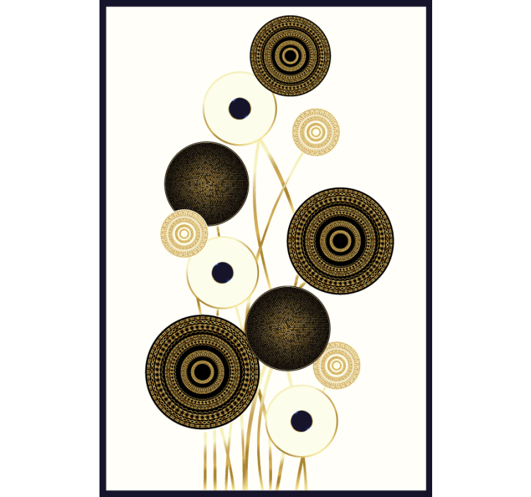 Living room roller blind circles glamour decor - TenStickers