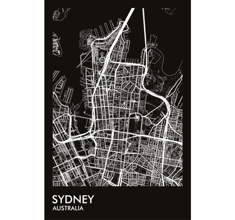 Living room roller blind sydney map - TenStickers