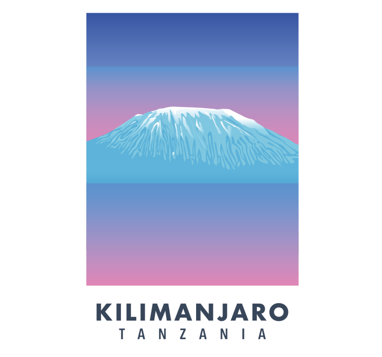 Living room roller blind kilimanjaro retro print - TenStickers