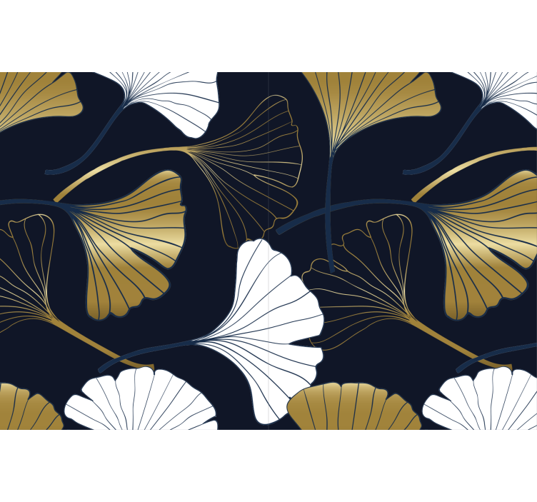Living room roller blind with embossed ginkgo leaves - TenStickers