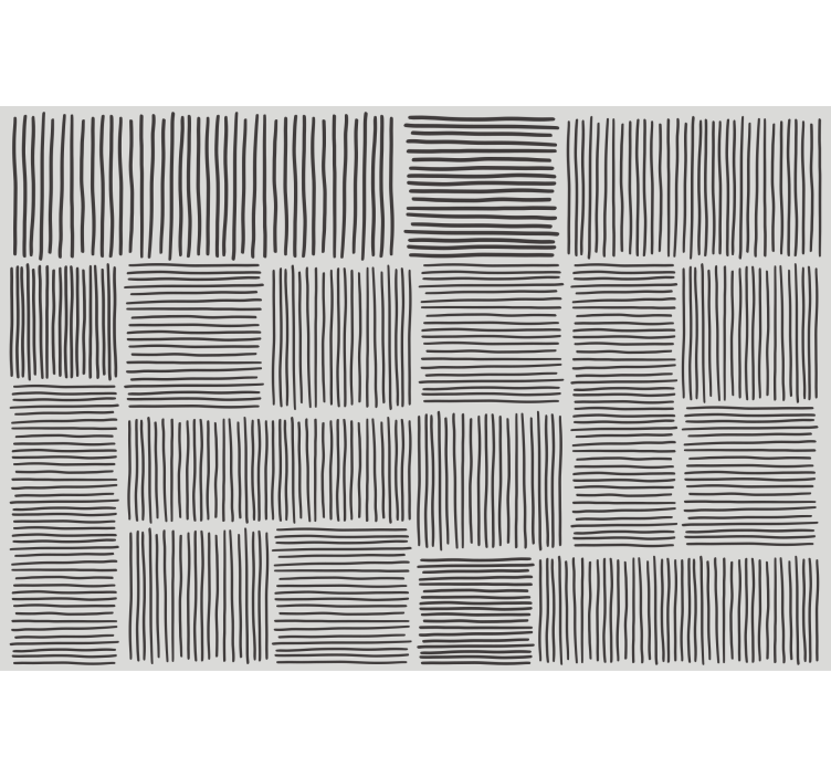 Living room roller blind in black and white lines - TenStickers