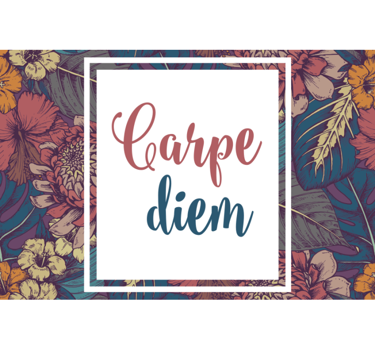 Living room roller blind carpe diem colorful squares - TenStickers