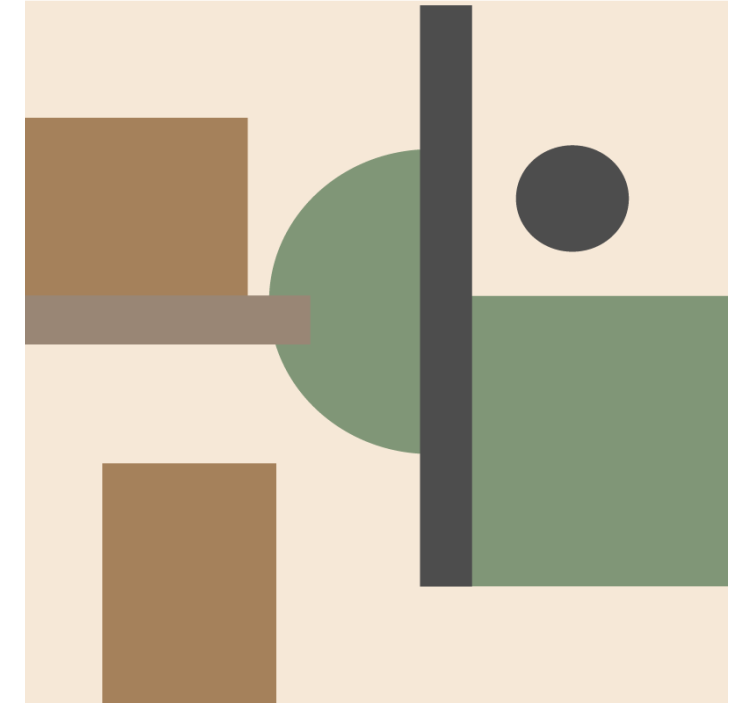 Living room roller blind in natural color geometric art - TenStickers