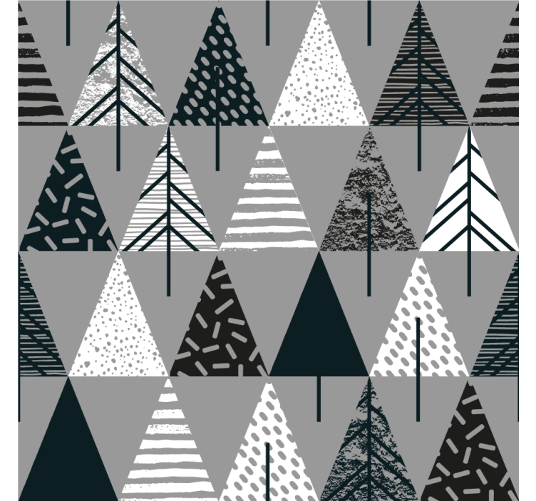 Living room roller blind minimalist nordic trees - TenStickers