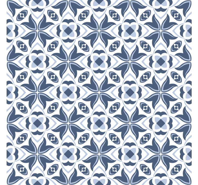 Living room roller blind hampton style floral design - TenStickers
