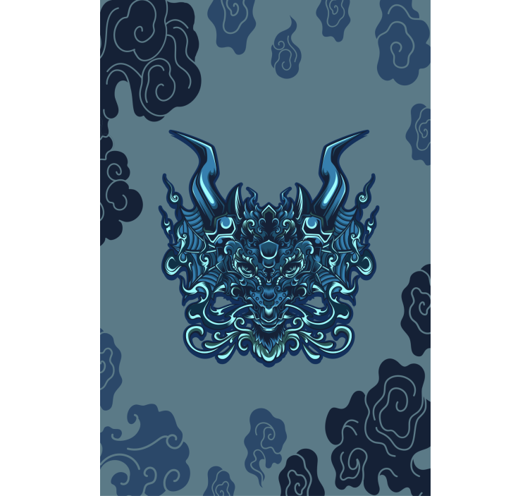 Living room roller blind mythical dragon design - TenStickers
