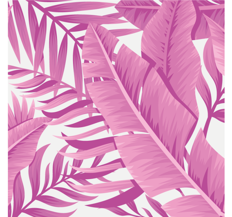 Living room roller blind with tropical pink palm leaves - TenStickers