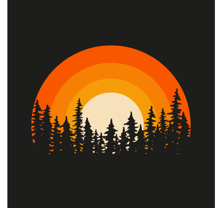 Living room roller blind dark forest sunrise - TenStickers