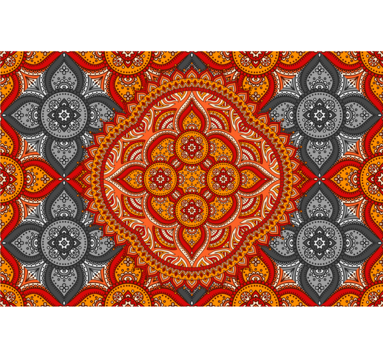 Living room roller blind mandala art by henna - TenStickers