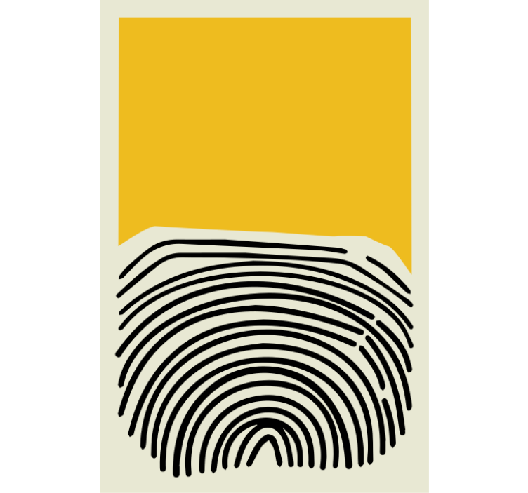 Living room roller blind abstract yellow art - TenStickers