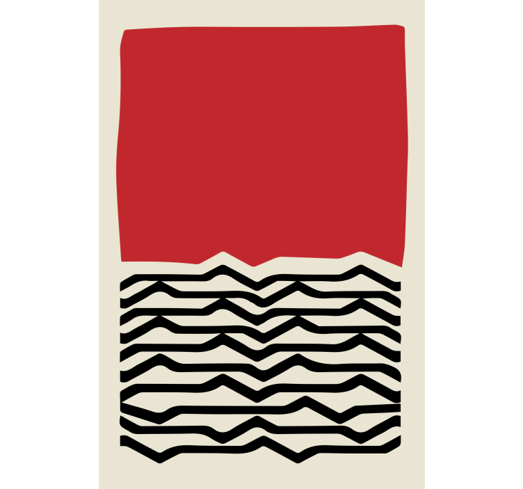 Living room roller blind in red with black lines - TenStickers