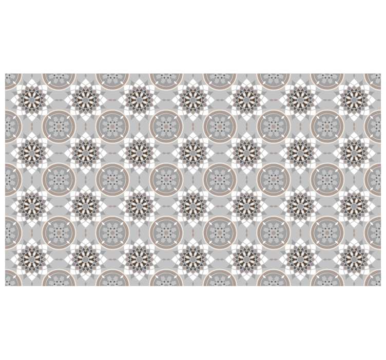 Gray roller blind with floral floor tile design - TenStickers