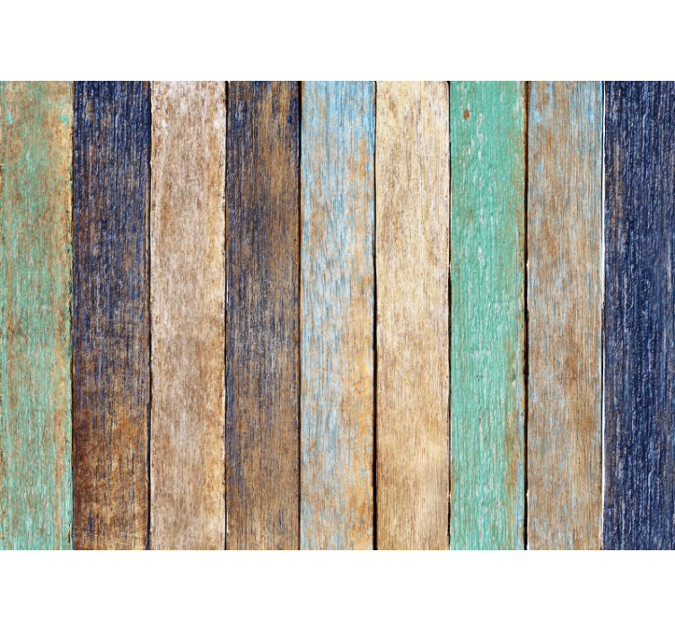 Colorful wooden planks bedroom roller blind - TenStickers