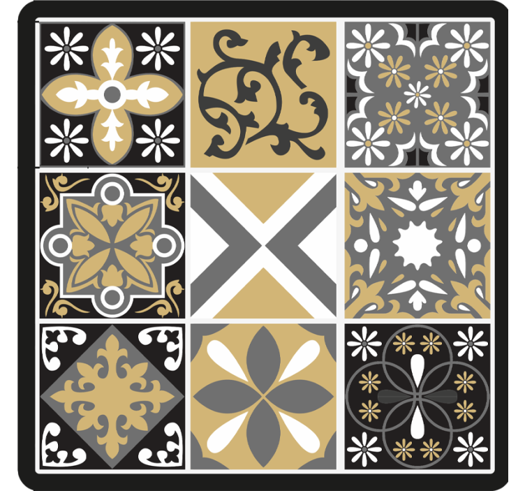 Bedroom roller blind gold and silver mosaic tiles - TenStickers