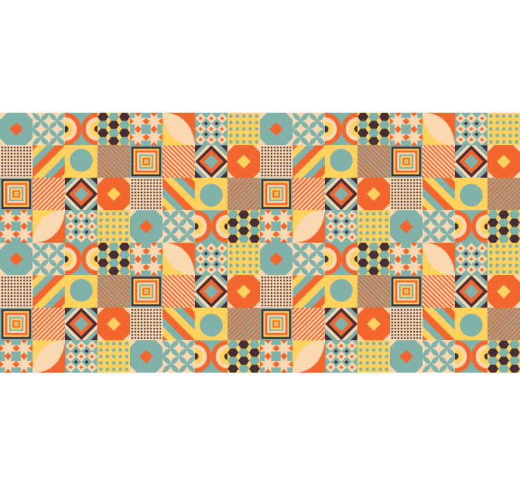Colorful tiles bedroom roller blind - TenStickers