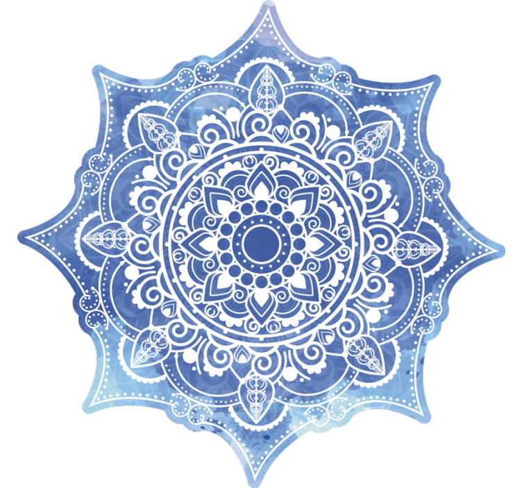Bedroom roller blind aquarella blue mandala - TenStickers