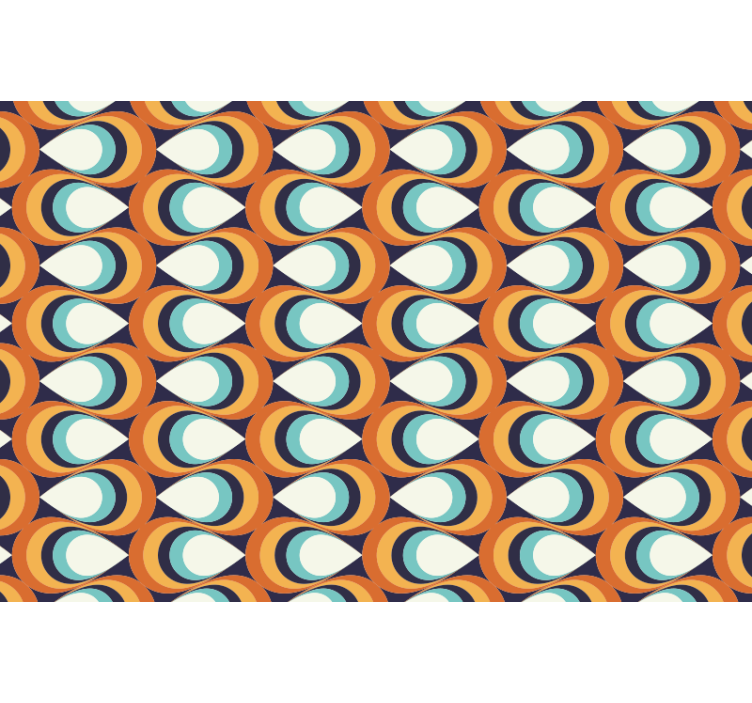 Bedroom roller blind with 70s pointed circles pattern - TenStickers