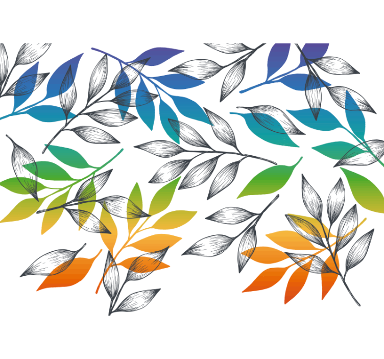 Bedroom roller blind with rainbow leaves design - TenStickers