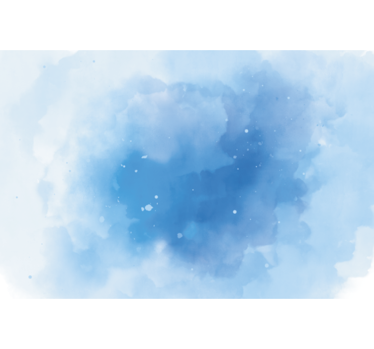 Bedroom roller blind minimalistic blue watercolor - TenStickers