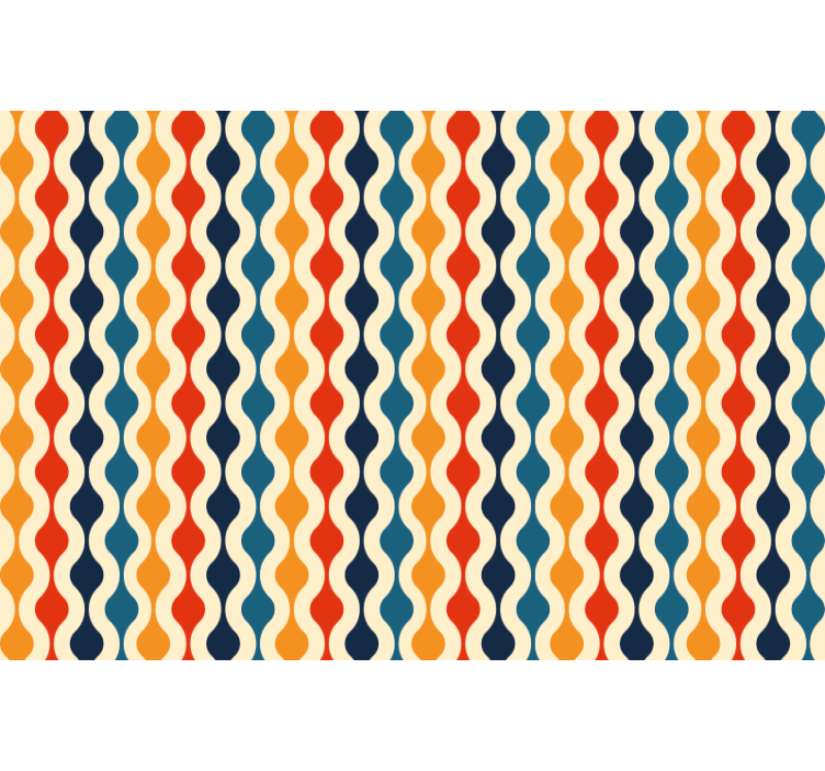 Bedroom roller blind 70s wave pattern - TenStickers