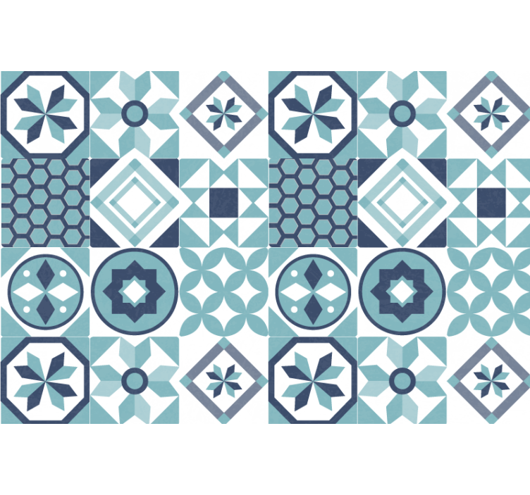 Bedroom roller blind with dark blue patterns - TenStickers
