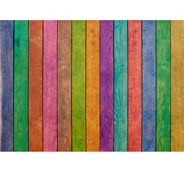 Bedroom roller blind with wooden multicolor design - TenStickers