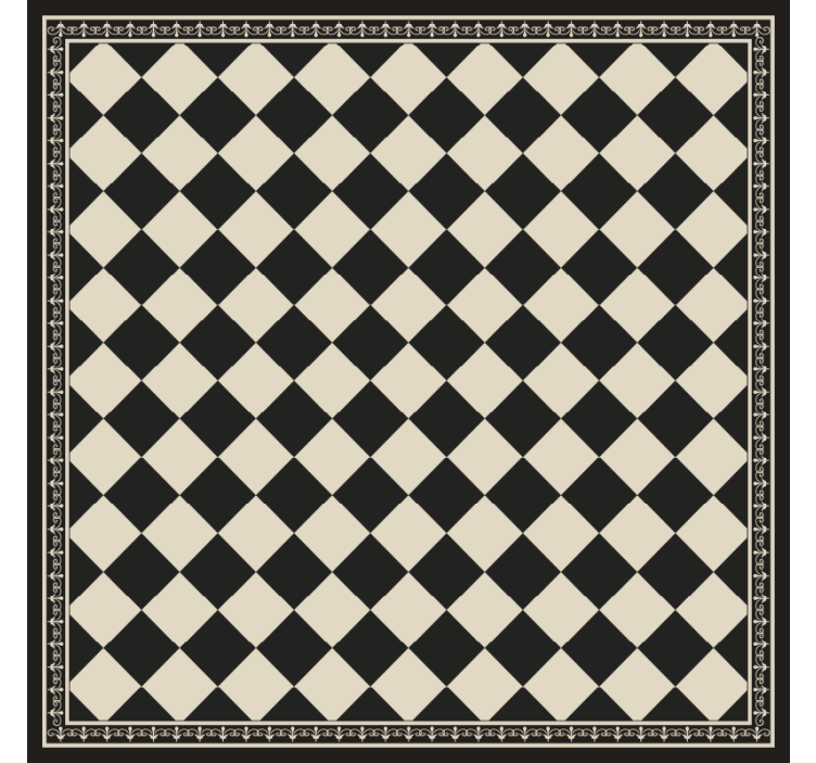 Bedroom roller blind black checkerboard design - TenStickers