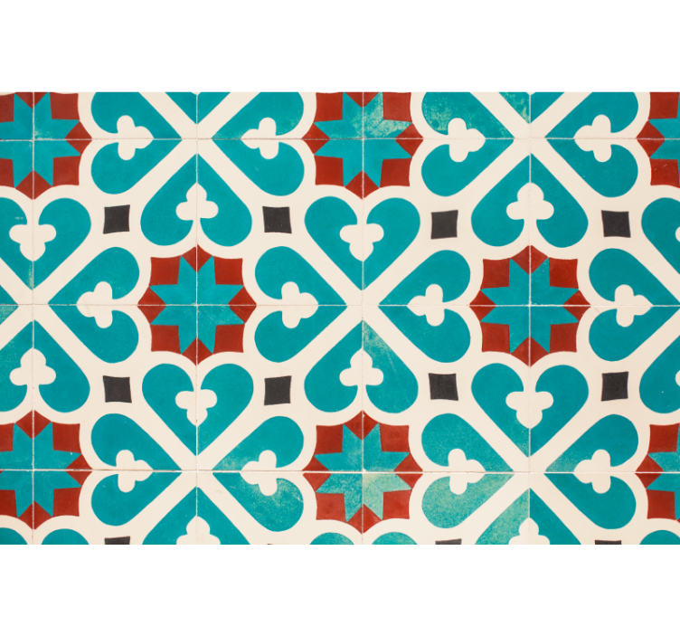 Bedroom roller blind tiled floor with brown accents - TenStickers
