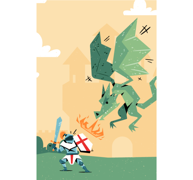 Dragon fight Superhero blind - TenStickers