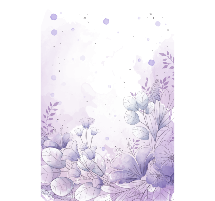 Purple and blue flowers Original roller blind - TenStickers