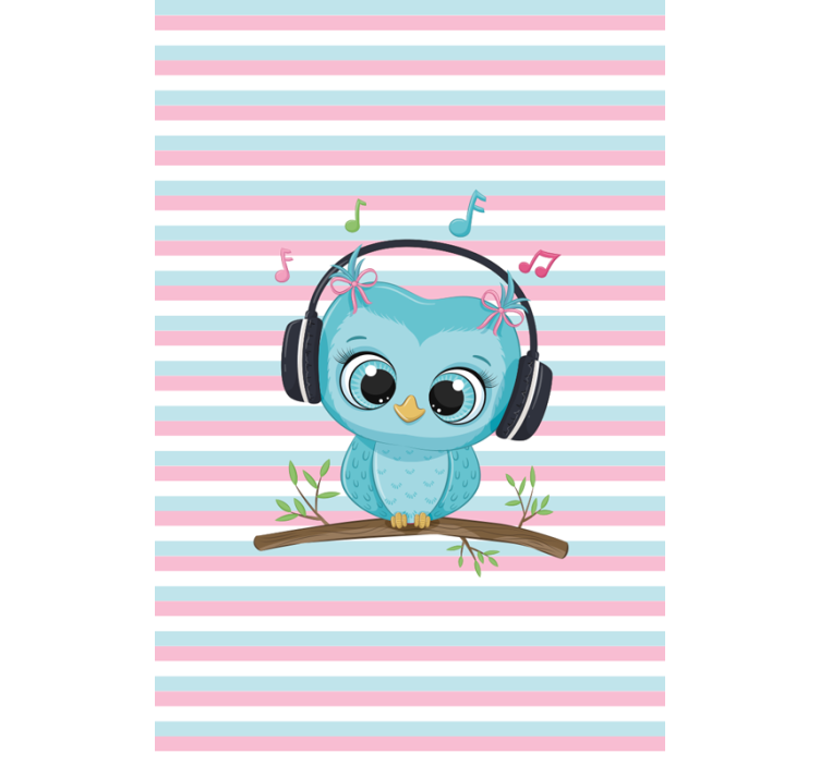 Musical Owl Illustration animal roller blind - TenStickers