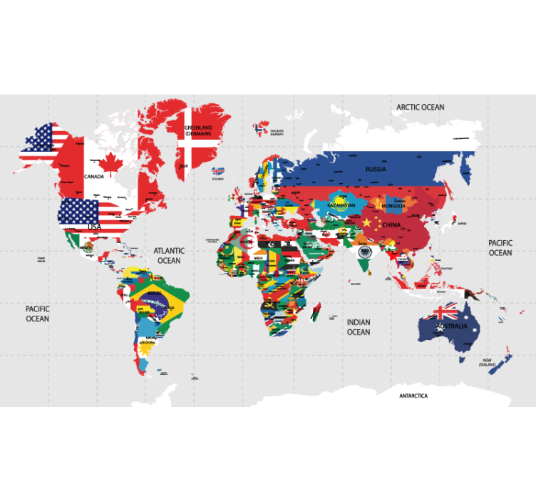 Political World map blind - TenStickers