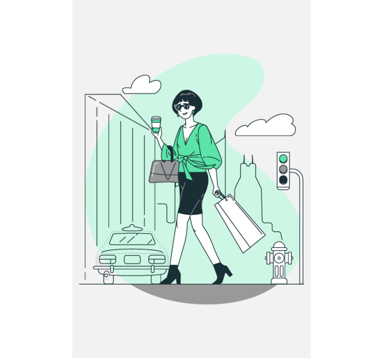 Stylish City Life text roller blind - TenStickers