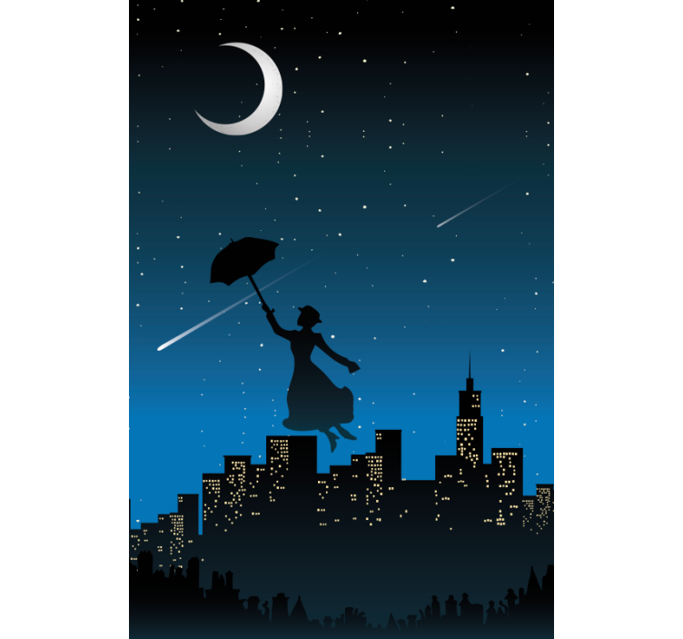 Mary Poppins flying TV series blind - TenStickers