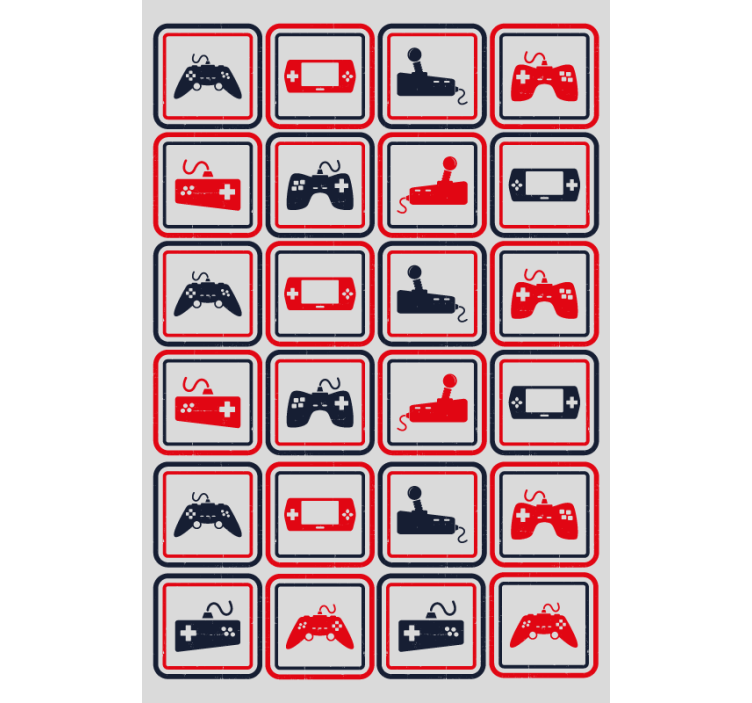 Retro gray controllers Geek roller blind - TenStickers