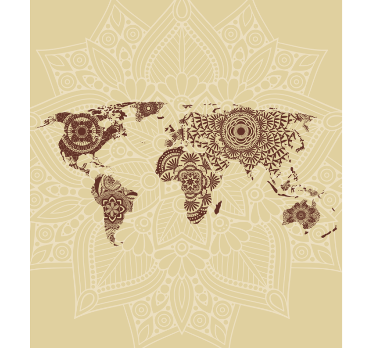 Mandala Global Tapestry world map roller blind - TenStickers