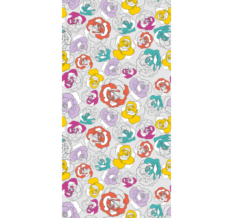 Colorful Rose Pattern flower roller blind - TenStickers