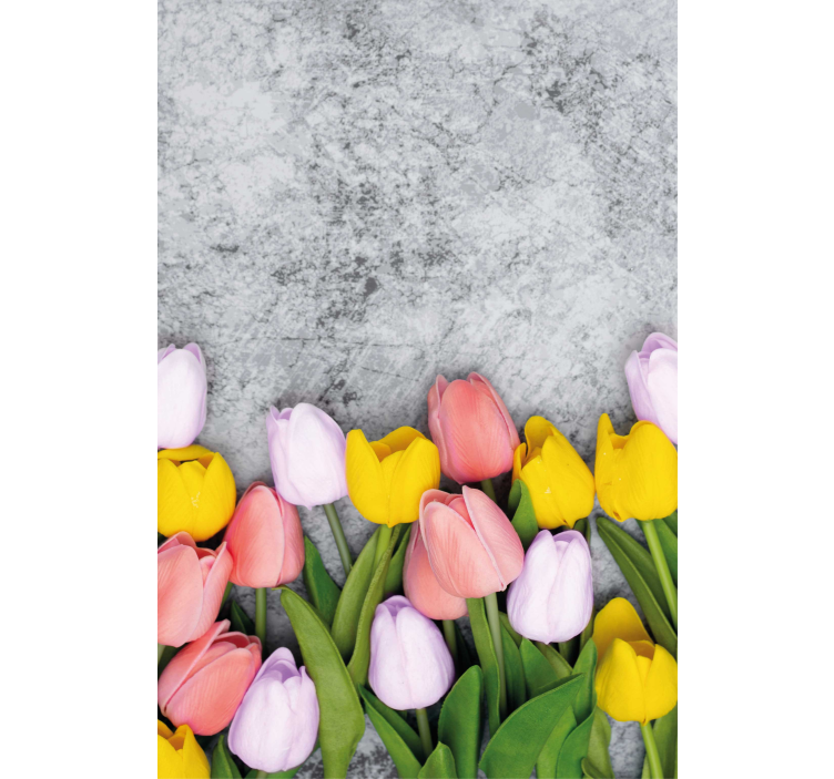 Vibrant Tulip Bloom flowers and plants roller blind - TenStickers