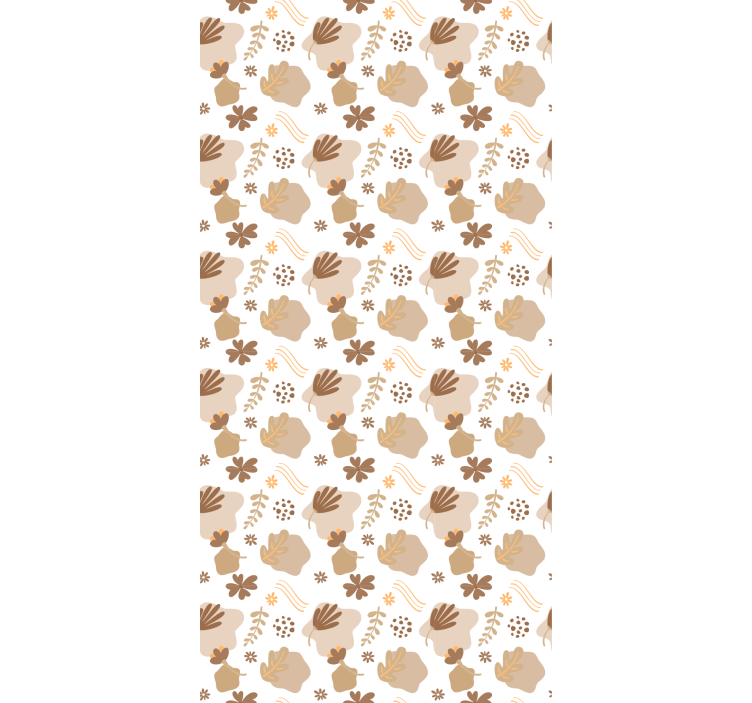 Organic beige pattern flowers and plants roller blind - TenStickers