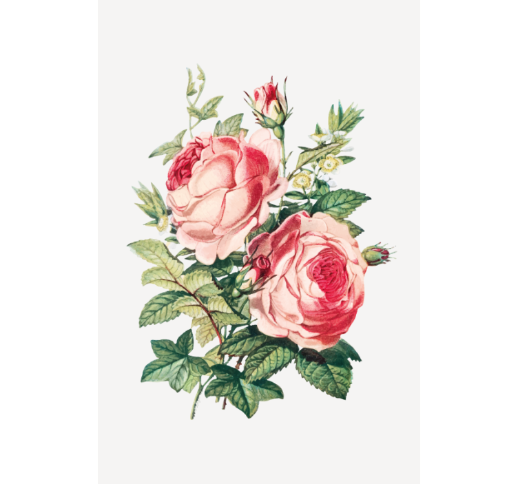 Romantic rose blooms flowers and plants roller blind - TenStickers