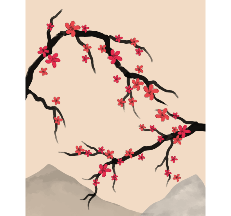 Sakura Branches teenage bedroom roller blind - TenStickers