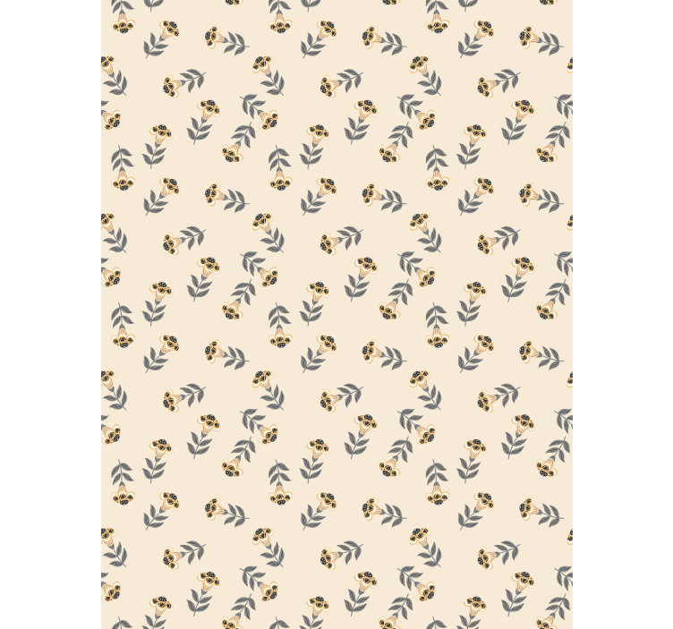 Beige minimalistic pattern flowers and plants roller blind - TenStickers