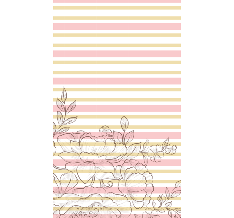 Pale Floral Stripes flowers and plants roller blind - TenStickers