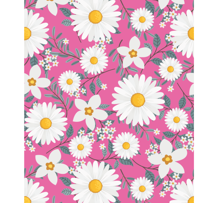Daisy flowers pink background Flower blind - TenStickers